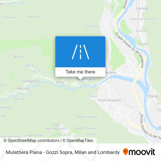 Mulattiera Piana - Gozzi Sopra map