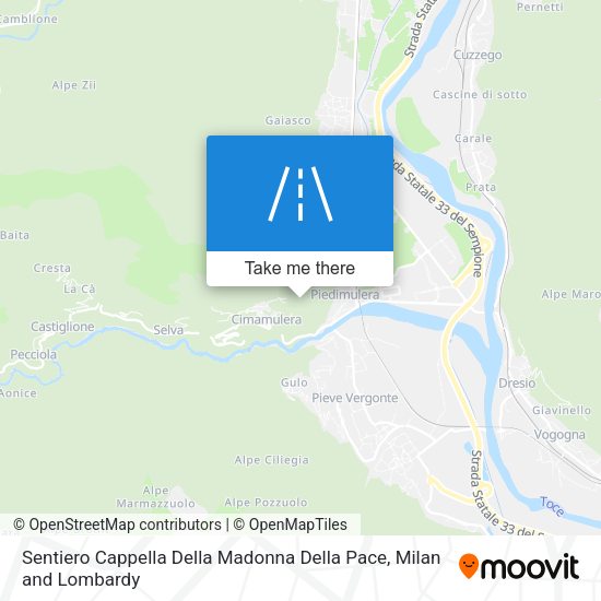 Sentiero Cappella Della Madonna Della Pace map