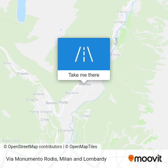 Via Monumento Rodis map