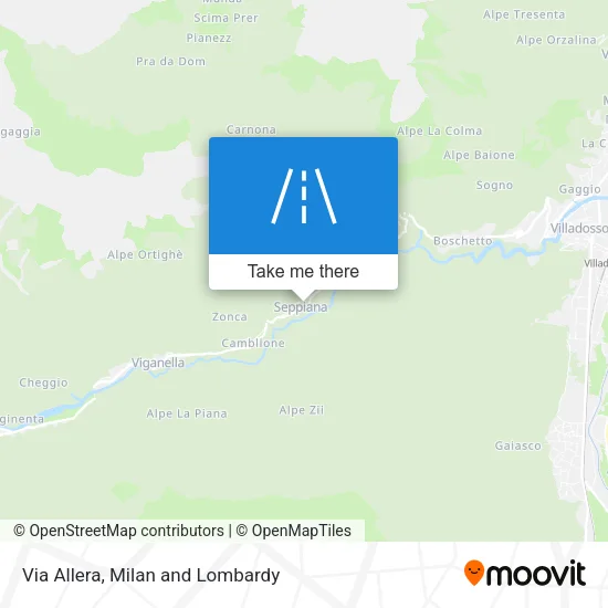 Via Allera map