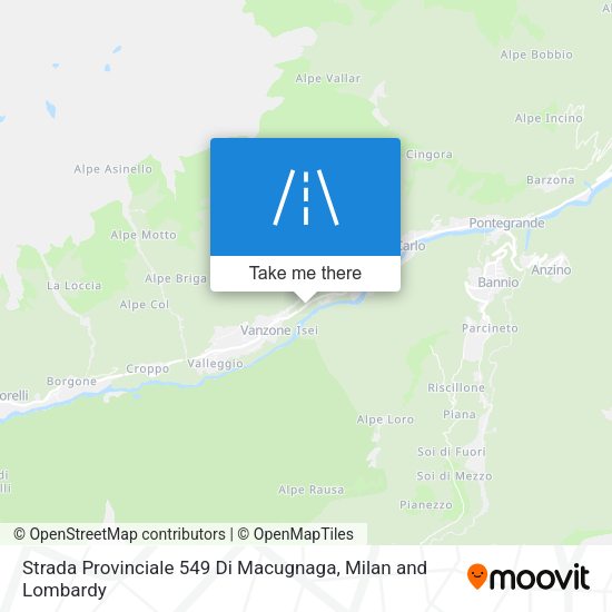 Strada Provinciale 549 Di Macugnaga map