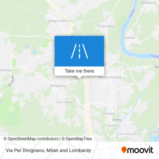 Via Per Divignano map