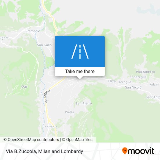 Via B.Zuccola map