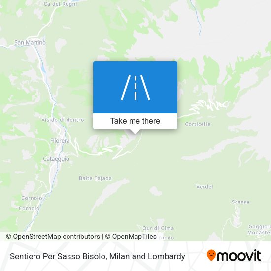Sentiero Per Sasso Bisolo map