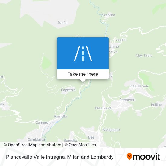 Piancavallo Valle Intragna map