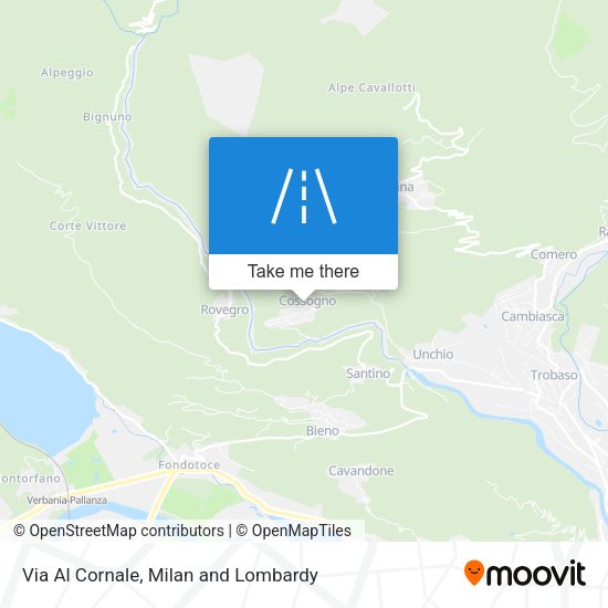 Via Al Cornale map
