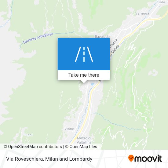 Via Roveschiera map