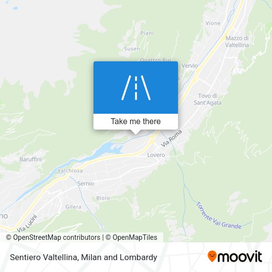 Sentiero Valtellina map