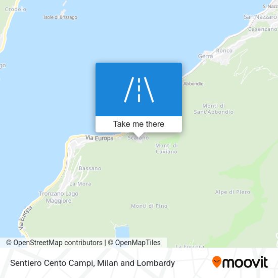 Sentiero Cento Campi map