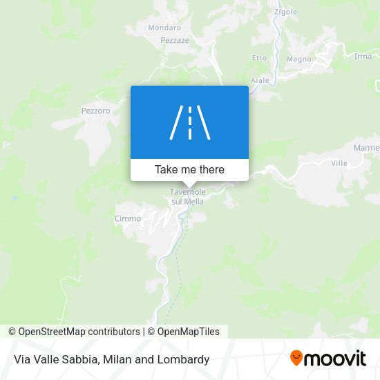 Via Valle Sabbia map