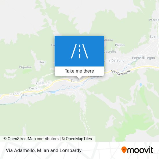 Via Adamello map