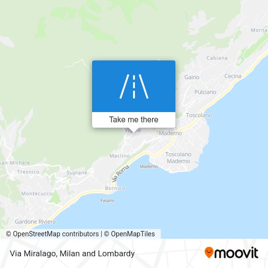 Via Miralago map