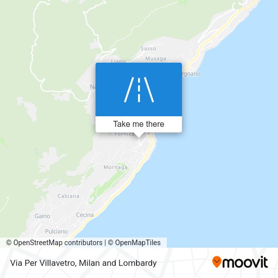 Via Per Villavetro map