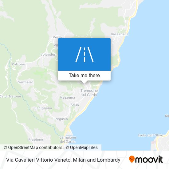 Via Cavalieri Vittorio Veneto map