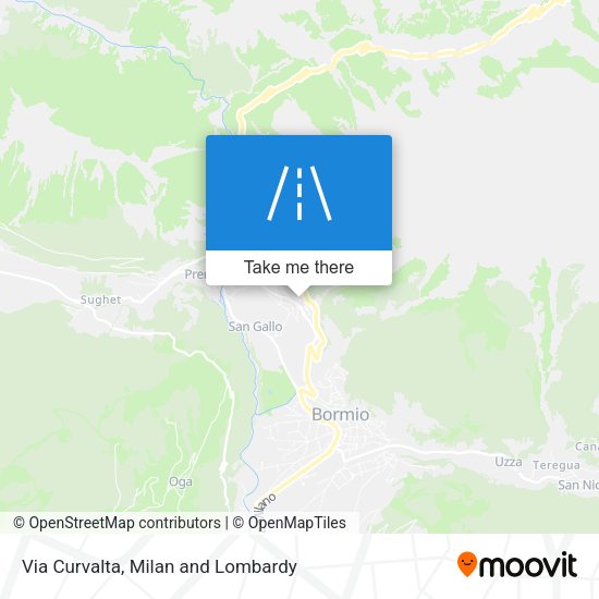 Via Curvalta map