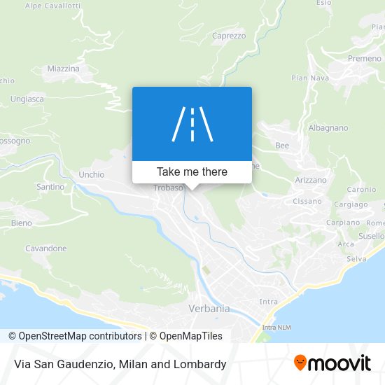 Via San Gaudenzio map