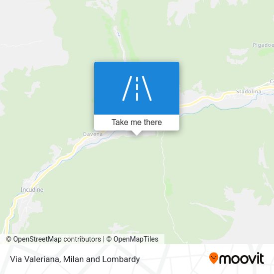 Via Valeriana map