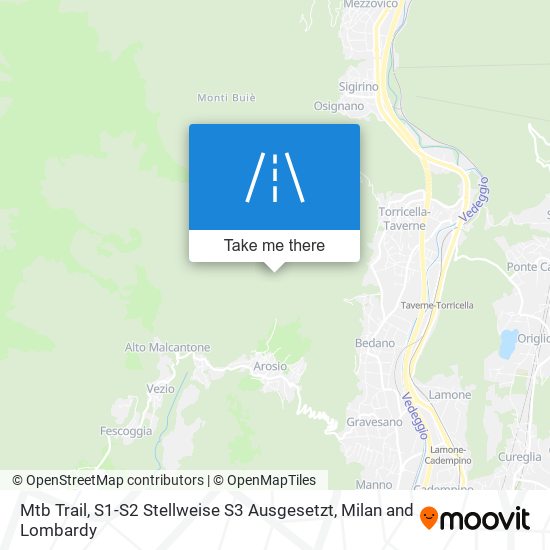 Mtb Trail, S1-S2 Stellweise S3 Ausgesetzt map