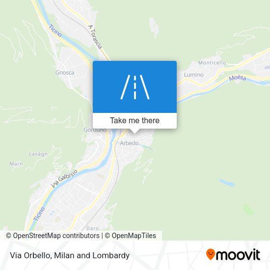 Via Orbello map