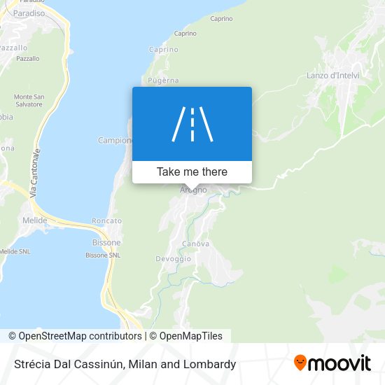 Strécia Dal Cassinún map