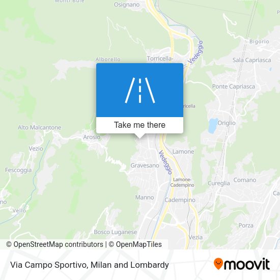 Via Campo Sportivo map