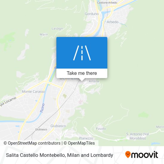 Salita Castello Montebello map