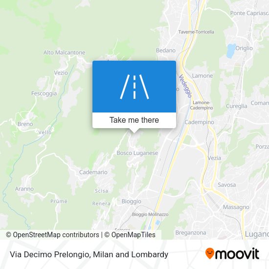 Via Decimo Prelongio map