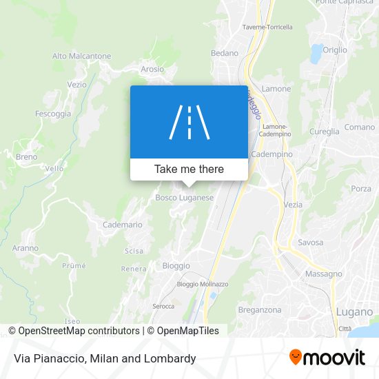 Via Pianaccio map