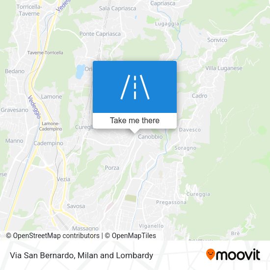 Via San Bernardo map