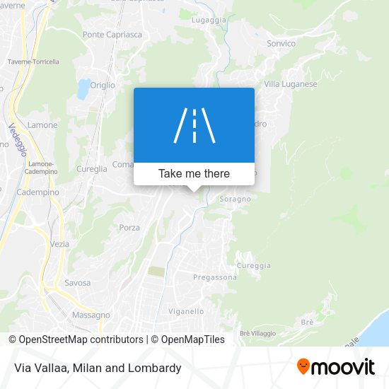 Via Vallaa map