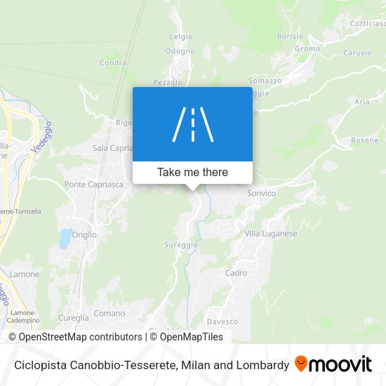 Ciclopista Canobbio-Tesserete map