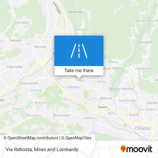 Via Rebosta map