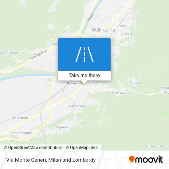 Via Monte Ceneri map