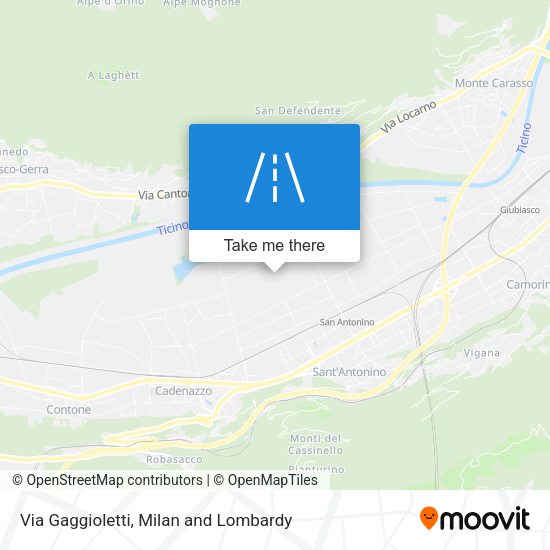 Via Gaggioletti map