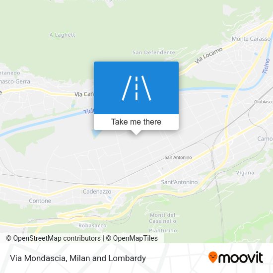 Via Mondascia map