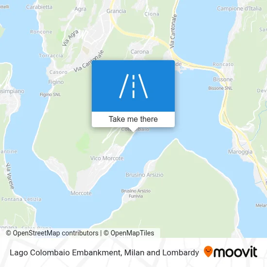 Lago Colombaio Embankment map