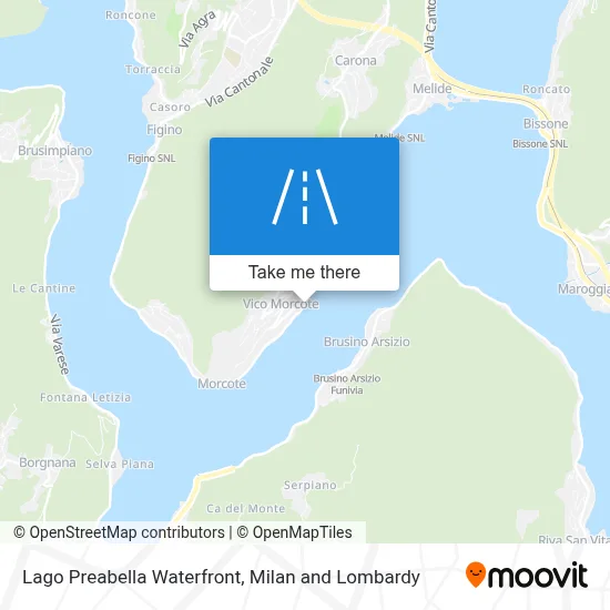 Lago Preabella Waterfront map