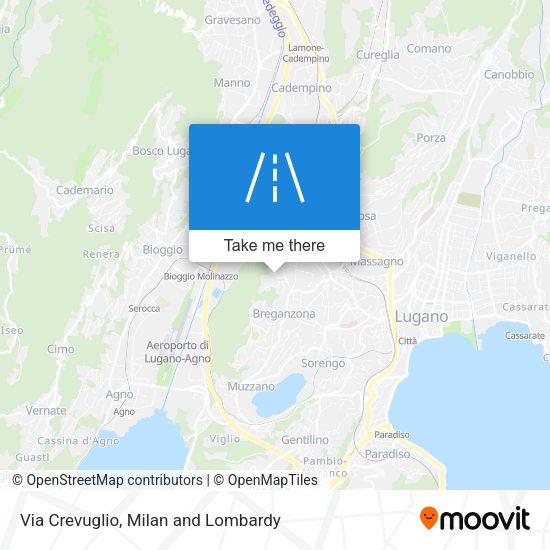 Via Crevuglio map