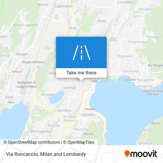 Via Roncaccio map