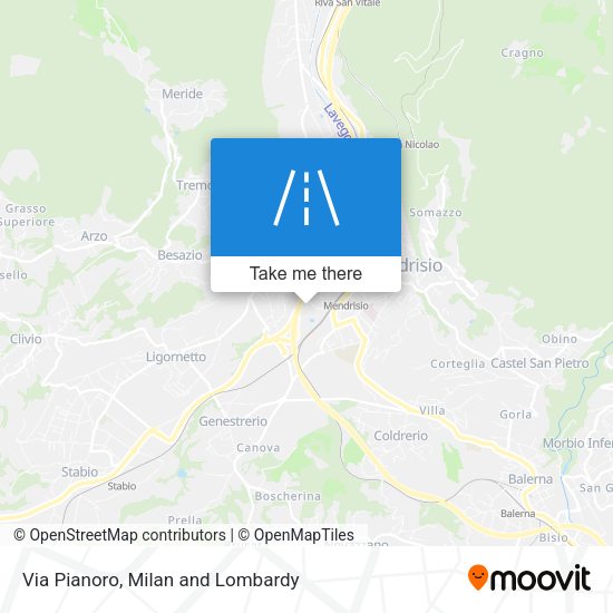 Via Pianoro map