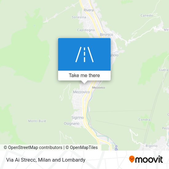 Via Ai Strecc map