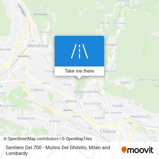 Sentiero Del 700 - Mulino Del Ghitello map