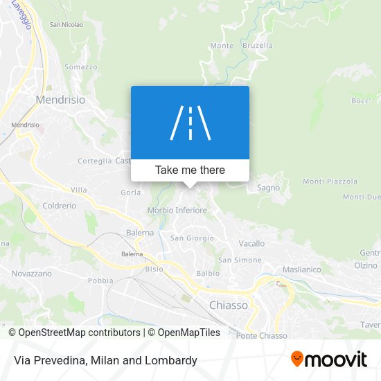 Via Prevedina map