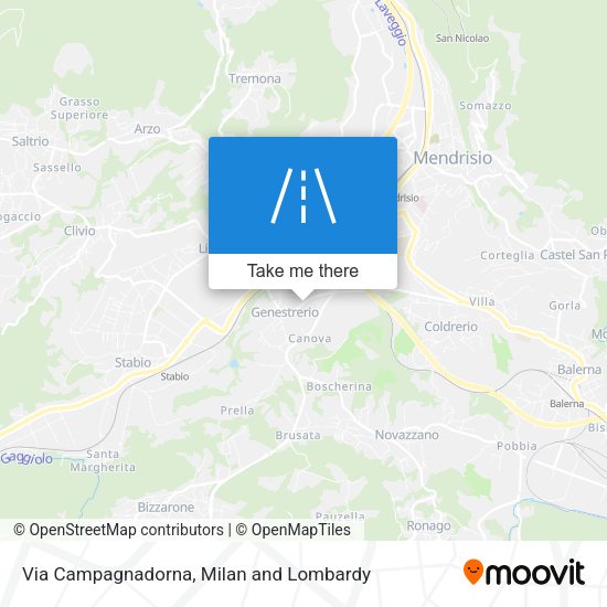 Via Campagnadorna map