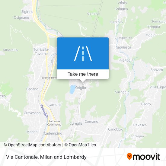 Via Cantonale map