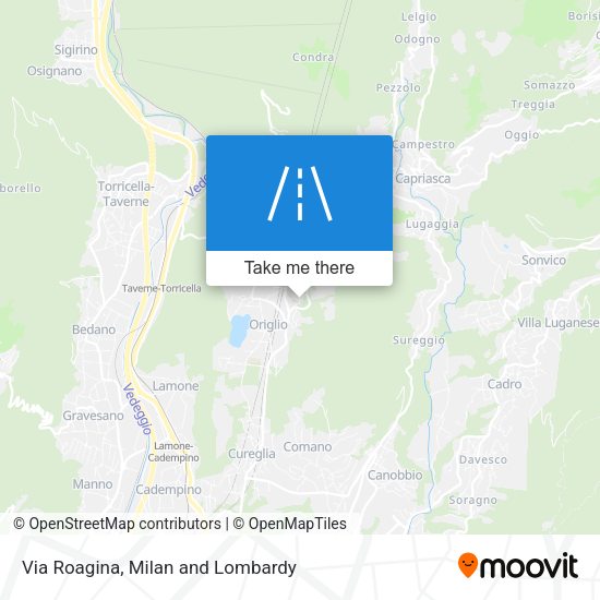 Via Roagina map