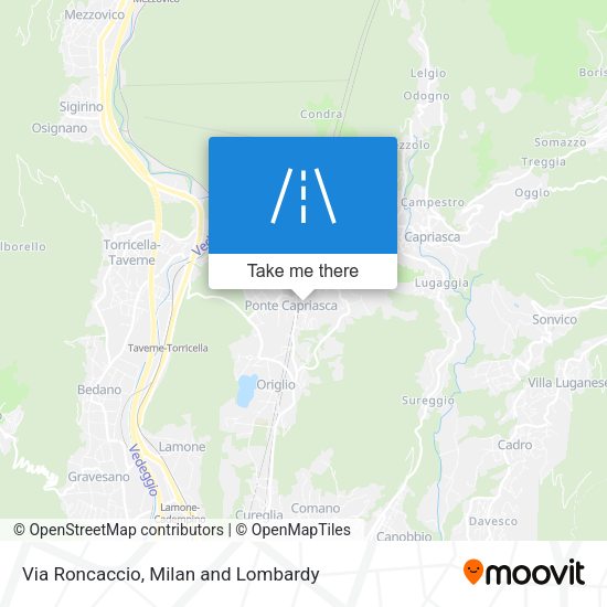 Via Roncaccio map