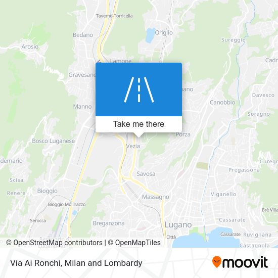 Via Ai Ronchi map