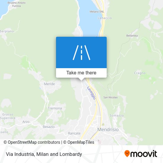 Via Industria map