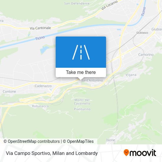 Via Campo Sportivo map